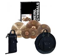 Meinl Mike Johnston Cymbal Set Plus Canvas Bag & Stick Bag Bundle Black