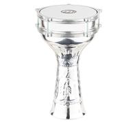 Meinl Percussion Aluminum Series Darbuka - Large Handdrum - With Synthetic Head - Diameter 7.25 Inches - Hand Hammered - Aluminum, Silver (HE-113)