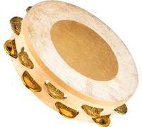 Meinl Percussion Artisan Headed Tambourine - 2-Row Tambourine - With Calf Skin Head - 10-inch Diameter - Maple / Brass, Natural (AE-MTAH2B)