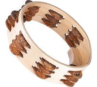 Meinl Percussion Artisan Wood Tambourine - 3-Row Tambourine - 8-inch Diameter - Maple / Bronze, Natural (AE-CTMA3BO)