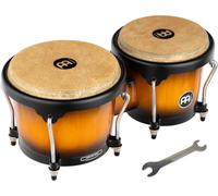 Meinl Percussion Bongos Headliner Wood - 2 hand drums with 6.75 and 8 inches - including tuning key - Siam Oak, Vintage Sunburst (HB100VSB)