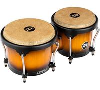Meinl Percussion Bongos Headliner Wood - 2 hand drums with 6.75 and 8 inches - including tuning key - Siam Oak, Vintage Sunburst (HB100VSB)