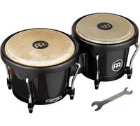 Meinl Percussion Bongos Journey Series - 2 hand drums with 6.5 and 7.5 inches - including tuning key - ABS plastic, Black (HB50BK)
