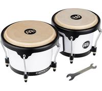 Meinl Percussion Bongos Journey Series - 2 hand drums with 6.5 and 7.5 inches - including tuning key - ABS plastic, White (HB50WH)