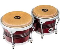 Meinl Percussion Bongos Marathon Exclusive - 2 Hand Drums with 6.75 and 8.5 Inches - Including Tuning Key - Pine Wood, Wine Red (WB200WRP-CH)