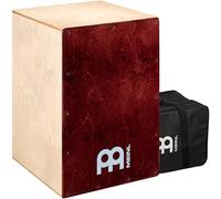 Meinl Percussion Cafe Cajon Box Drum Plus Bag with Snare and Bass Tone for Acoustic Music - Made in Europe - Baltic Birch Wood, Play with Your Hands, 2-Year Warranty, Natural/Wine Red (BC1NTWR)