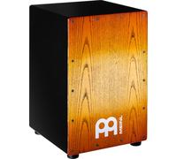 Meinl Percussion Headliner Cajon Instrument - Compact Drum Box with 2 Snare Wires - Wood, Black/Orange (MCAJ100BK-SAF)