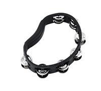 Meinl Percussion Headliner Hand Tambourine - 2-Row Tambourine - With Curved Handle - ABS Plastic / Steel, Black / Silver (HTMT1BK)