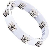 Meinl Percussion Headliner Tour Tambourine - 2-Row Tambourine - 10-inch Diameter - ABS Plastic / Steel, White / Silver (HTT10WH)