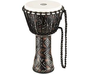 Meinl Percussion Rope Travel Djembe - Medium Sized Handdrum - With Nylon Ropes - Diameter 10 Inches - Plastic, Multicoloured (PADJ6- M-F)