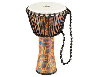 Meinl Percussion Rope Travel Djembe - Medium Sized Handdrum - With Nylon Ropes - Diameter 10 Inches - Plastic, Multicoloured (PADJ2-M-F)