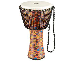 Meinl Percussion Rope Travel Djembe - Very Large Handdrum - With Nylon Ropes - Diameter 14 Inches - Plastic, Multicoloured (PADJ2-XL-F)