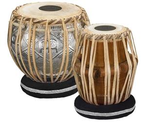 Meinl Percussion Traditional Tabla Set - 2-piece Instrument Set with Goat Skin Head - 8.5-inch Bayan and 5.5-inch Dayan - Mahogany / Copper, Multicoloured (TABLA)