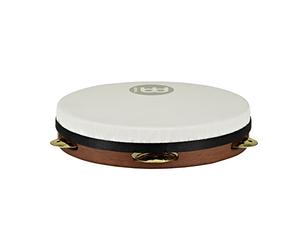 Meinl Percussion Traditional Wood Pandeiro - Frame Drum with Countersunk Bolt Lugs - 10 Inches - Synthetic Head - Siam Oak / Brass, Brown / Gold (PAV10AB-M-TF)