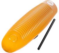 Meinl Percussion Turbo Guiro Instrument - Hollow Musical Instrument with Rubber Ringed Grip Holes - 3 Striking Surfaces - Plastic, Brown (GU9)