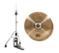 Meinl Pure Alloy Custom 14" Medium Thin Hi-Hats & Heavy Duty Two-Leg Hi-Hat Stand by Gear4music
