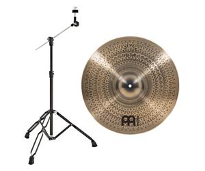 Meinl Pure Alloy Custom 18 Medium Heavy Crash Cymbal & Gear4music Boom Arm Stand Black