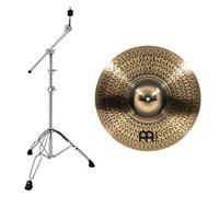 Meinl Pure Alloy Custom 18" Medium Thin Crash & Heavy Duty Cymbal Boom Stand by Gear4music