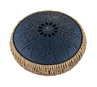 Sonic Energy Steel Tongue Drum - 10 Inch Octave Tank Tongue Drum in C Minor - For Meditation, Yoga, Percussion - Navy Blue Coated Steel - Including Mallets and Bag (MOSTD2NB)