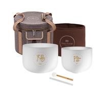 Meinl Sonic Energy Crystal Singing Bowls, Set of 2 Yin/Yang - TCM Tuned Frosted Quartz with Mallets, Bag, O-Rings - for Meditation, Yoga, Sound Baths, Chakra Healing