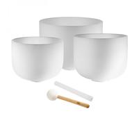 Meinl Sonic Energy White Frosted Crystal Singing Bowl Set (A4, F4, D4)