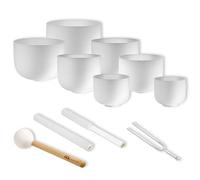 Meinl Sonic Energy CSBSETCHA Crystal Singing Bowl Chakra Set with Keepdrum Tuning Fork