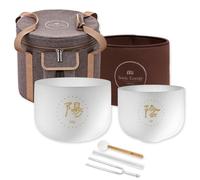 Meinl Sonic Energy TCMCSBSET2 Quartz Singing Bowl Set Yin Yang with Keepdrum Tuning Fork