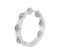 Meinl Percussion Headliner Tour Tambourine - 1-Row Tambourine - 8-inch Diameter - ABS Plastic / Steel, White / Silver (HTT8WH)
