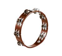 Meinl Traditional Wood Tambourine, Double Row Steel Jingles, African Brown