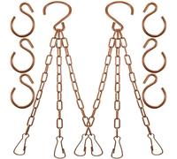 Meinvcisi 2Packs 23Inch 60lbs Heavy Duty Copper-Colored Metal Hanging Chains with 6 S Hooks|Garden Plant Hangers for Hanging Heavy Pots Planters Inddor&Outdoor|Bird Feeders|Lanterns|Decorations.