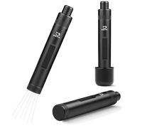 MEION Retractable WDT Espresso Distribution Tool Espresso Stirrer Tools, 0.35mm 6 Needles Coffee Distributor with Extra 6 Replaceable Needles, Espresso Machine Accessories for Barista (Black, V2)