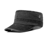 meioro Cotton Military Caps Cadet Army Cap for Women Men Unisex Flat Top Hat Hunting Hat Baseball Cap Camouflage Workwear Decoration for Outdoor Wild Activities and Military Activities（Black）