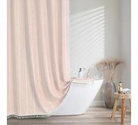 meioro Cream Shower Curtain, Mould Proof Mildew Resistant Waterproof Washable Polyeater Bathroom Curtains, 183x183cm Long Wet Room Curtains With 12 Hooks, Heavy Duty Curtain For Bathtubs Shower Stall