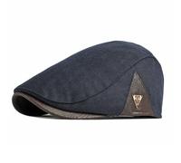 meioro Mens Tweed Warm Flat Cap Adjustable, Vintage Style Baumwolle Fashion Newsboy Cap, Irish Beret Peaky Blinders Hat Golf, Classic Gatsby Flat Caps for Men UK, Spring Autumn Winter 58-60CM（Navy）