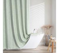 meioro Sage Green Shower Curtain, Mould Proof Mildew Resistant Waterproof Washable Polyeater Bathroom Curtains, 183x198cm Long Wet Room Curtains 12 Hooks, Heavy Duty Curtain For Bathtubs Shower Stall