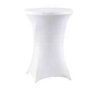 meioro Stretch Tablecloths 6FT Spandex Tight Table cover, Washable Round 80cm Table Protection, Wrinkle Resistant Stretchable Tablecloth Suitable for Weddings Trade Show Booths (White,80Dx110H cm)