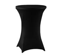 meioro Stretch Tablecloths Spandex Tight Table cover, Washable Round 60cm Table Protection, Wrinkle Resistant Stretchable Tablecloth Suitable for Events Weddings Parties (Black,60Dx110H cm)