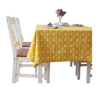 Meiosuns Table Cloth, Rectangular Tablecloth, Cotton Linen, Simple Twill Tablecloth, Suitable for Home Kitchen Decoration, Various Sizes, 80% cotton / cotton / linen, yellow, 140 x 250 cm
