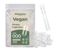 MéipaLien Size 000 Empty Vegan Capsules (100 Count), Clear Empty Pill Capsules, Plant Based Vegetarian Capsule for DIY Supplements - Kosher, Gluten Free, Non-GMO Certified