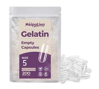 MéipaLien Size 5 Empty Gelatin Capsules - 200 Count | Clear Empty Pill Capsules, Pure Bovine Gel Caps for DIY Supplements, Gluten Free & Non-GMO Certified