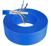 MEIPEK 100m CAT6 Outdoor waterproof Direct Burial Ethernet Cable - FTP Shielded Internet Network Cable - CCA - 550 MHz - Blue 100 meter Bulk LAN Cable - Extra Long Cables That Can Be Cut