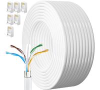 MEIPEK Cat 6 Ethernet Cable 30m, Bulk Internet Cable 30 Meters Shielded FTP 23AWG External Lan Extra Long High Speed Rj45 Network for Modem Router
