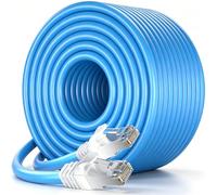 MEIPEK Cat 7 Ethernet Cable 50m, 10Gbps 600MHz High Speed Network Cable | 24AWG CCA Blue Network LAN Wire, S/FTP Shielded 10Gigabit RJ45 Patch Cord, for Router Modem Switch PC