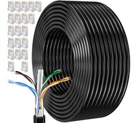 MEIPEK Ethernet Cable 100m, Cat 6 External Bulk Internet Cable 100 Meters | FTP 23AWG High Speed Lan Network Shielded Anti-Jamming Weatherproof Rj45 Patch Cord, Compatible with Cat 7/Cat 8/Cat 6a