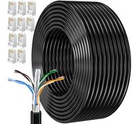 MEIPEK Ethernet Cable 50m, Cat 6 External Bulk Internet Cable 50 Meters FTP 23AWG Lan Cable Extra Long High Speed Network Cable Shielded Anti-Jamming Weatherproof Rj45 Patch Cable 164ft