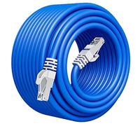 MEIPEK Outdoor Cat 6 Ethernet Cable 50m, 24AWG High Speed Gigabit Internet Network Cable, Water Resistant Direct Burial LLDPE UV Jacket - FTP - CCA - 550MHz - Blue 50 meter