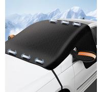 MEIQIANG Windscreen Covers Frost for Vauxhall Combo D 2011 2012 2013 2014 2015 2016 2017 2018, Car Windscreen Cover Ultra Thick Protective Cover Foldable Magnetic Exterior Accessories,Black-Orange