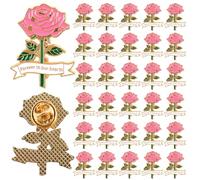 meiqidi 30 Pack Memorial Rose Lapel Pin for Funeral Guests - Christian Sympathy Enamel Brooch for Mourning & Life Celebration