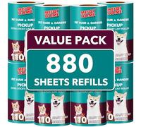 MEIQIHOME Extra Sticky Lint Roller Refills, 880 Easy-Tear Sheets, 3.9"-4" Lint Rollers, 1.5" Inner Diameter, Polypropylene, Blue