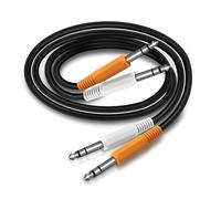 MEIRIYFA 1/4 Inch TRS Instrument Cable, Dual 6.35mm 1/4 inch TRS Male to Dual 6.35mm 1/4 inch TRS Male Stereo Balanced Audio Cable for Electric Guitar, Bass, Keyboard, Speaker - 0.5M